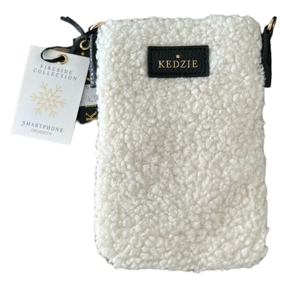 Kedzie Fireside Collection Smartphone Crossbody Purse Bag Pouch Sherpa - Picture 2 of 12